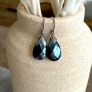 Silpada Black and Silver Teardrop Earrings